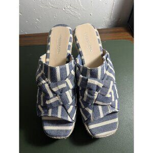 LONDON FOG Womens Heidi Espadrille Wedge Sandals w/ Knotty Bow Detail Size 9.5M